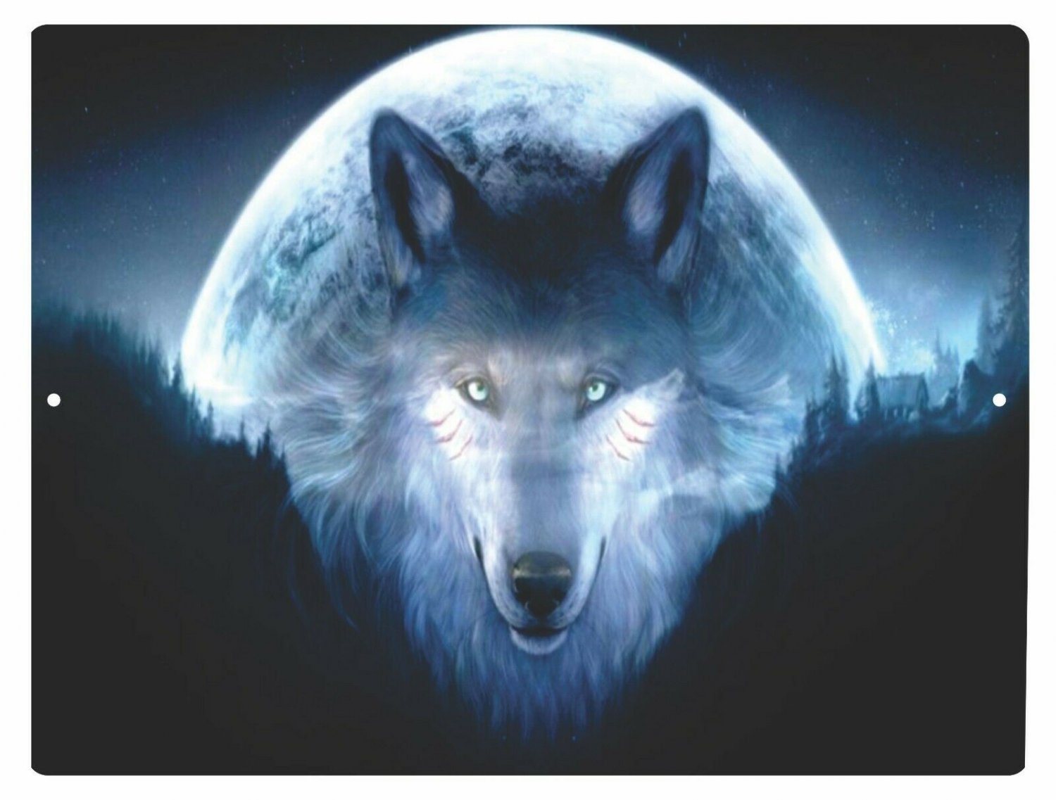 Wolf Wolves Pack Hunting Beast Dog Hunter Metal Novelty Room Wall Sign Plaque