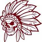 Native Indian Skull Face Skeleton Headdress Car Truck Window Vinyl Decal Sticker