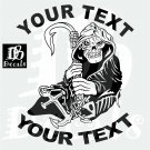 Custom Name Fishing Grim Reaper Car Boat Truck Window Vinyl Decal Sticker