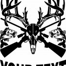 Deer Skull Hunting Fishing Name Text Buck Car Truck Window Vinyl Decal Sticker