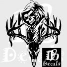 Deer Skull Bone Hunting Buck Reaper Car Truck Window Laptop Vinyl Decal Sticker