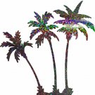 Palm Tree Beach Ocean Car Truck Window Black Holographic Vinyl Decal Sticker
