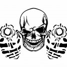 Skull Gun Skeleton Hunting Pistol Car Truck Window Vinyl Decal Sticker