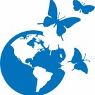 Butterfly World Earth Design Truck Car Window Laptop Vinyl Decal Sticker