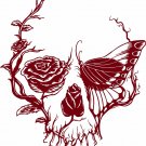 Skull Butterfly Rose Flower Car Truck Window Vinyl Decal Sticker