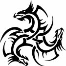 Dragon Wings Tribal 3 Head Mythology Car Truck Window Laptop Vinyl Decal Sticker