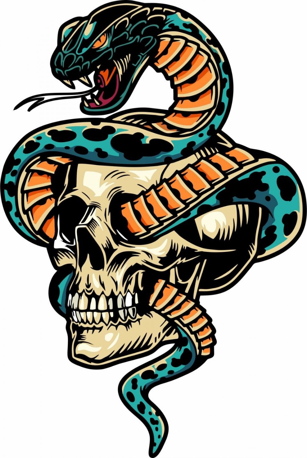Snake Skull Head Car Boat Truck Laptop Window Vinyl Decal Sticker