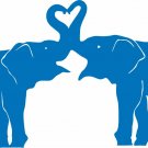 Elephant Kiss Heart Circus Love Trunk Car Truck Window Vinyl Decal Sticker