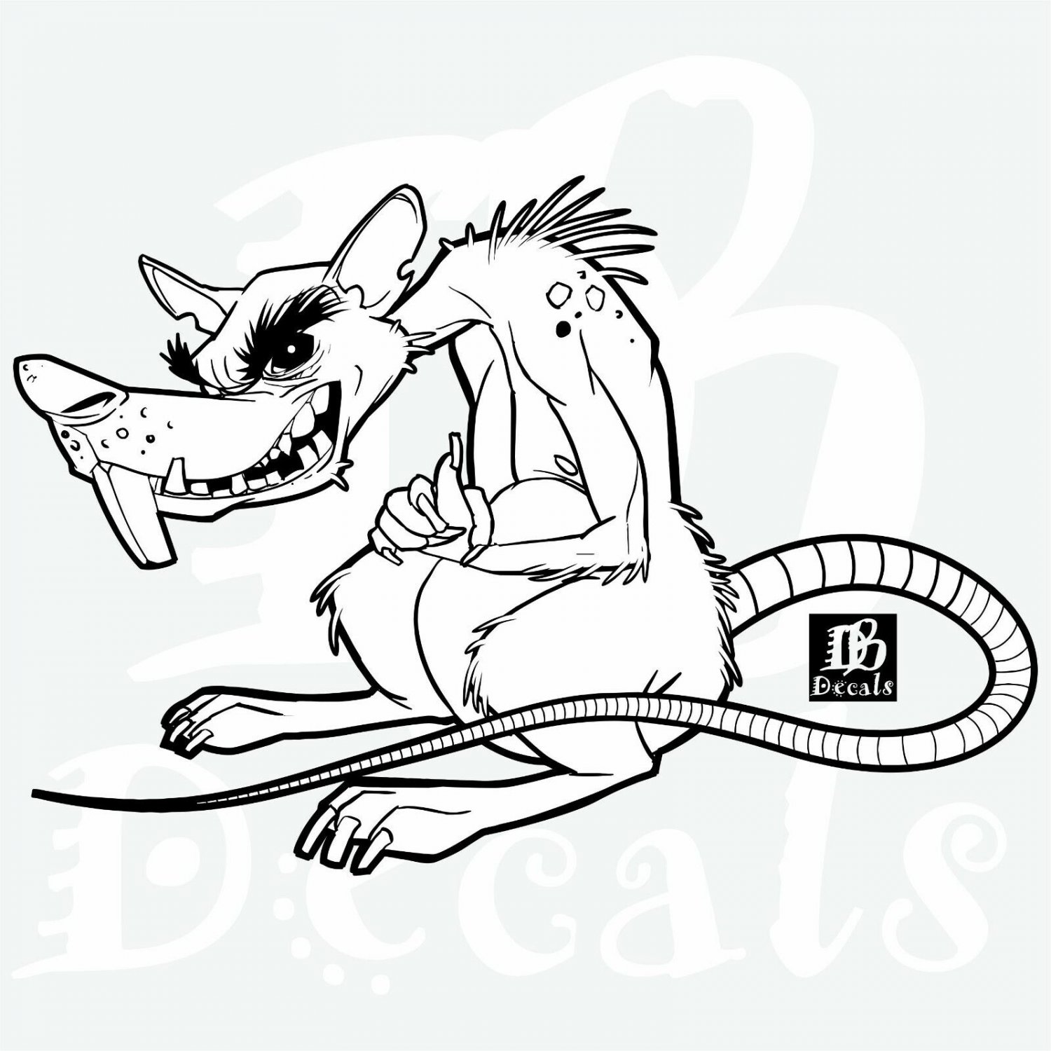 Evil Rat Mean Bad Monster Mouse Animal Car Truck Window PC Vinyl Decal Sticker