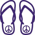Flip Flops Peace-Sign Girl Love Sandals Car Truck Window Vinyl Decal Sticker