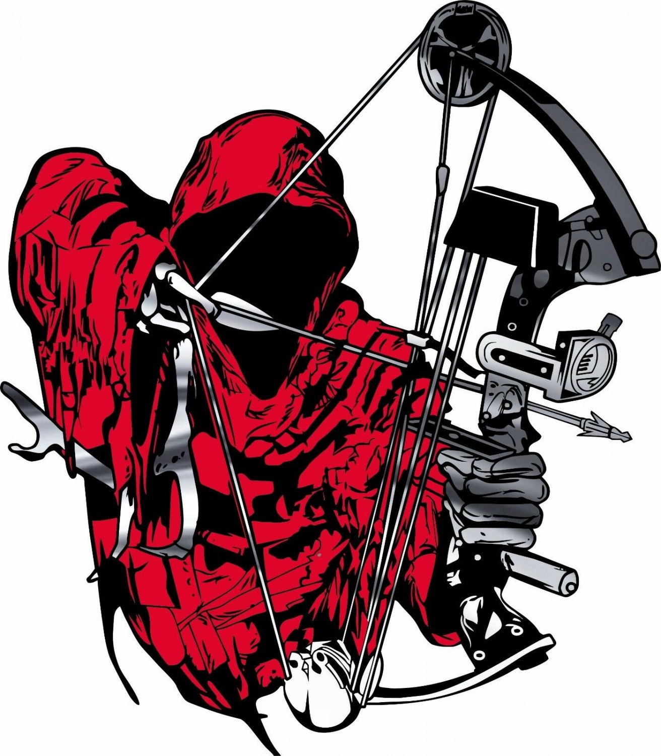 Hunting Deer Bow Grim Reaper Arrow Camo Car Truck Window Vinyl Decal Sticker