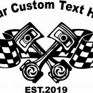Custom Name Text Car Club Piston Flag Car Truck Window Vinyl Decal Sticker