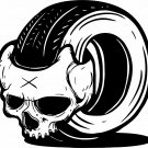 Skull Tire Wheel Car Truck Window Vinyl Decal Sticker
