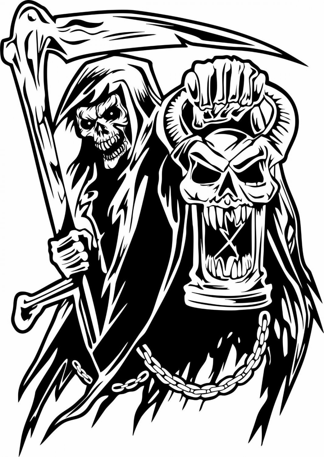 Grim Reaper Scythe Skull Light Car Truck Window Vinyl Decal Sticker