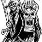 Grim Reaper Scythe Skull Light Car Truck Window Vinyl Decal Sticker