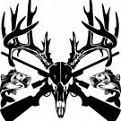 Deer Skull Hunting Fishing Gun Rifle Buck Car Truck Window Vinyl Decal Sticker