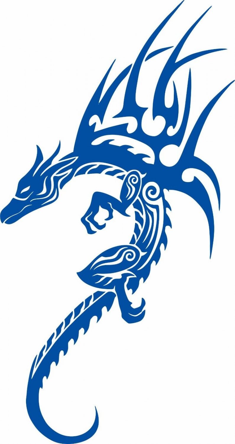 Tribal Dragon Flying Serpent Fire Creature Car Truck Window Vinyl Decal Sticker