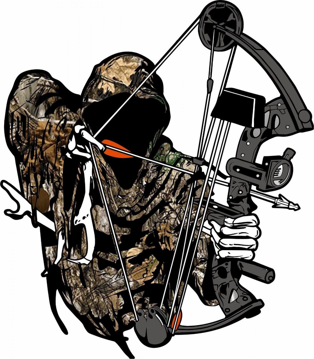 Hunting Deer Bow Reaper Arrow Camo Text Car Truck Window Vinyl Decal Sticker