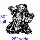 Grim Reaper Hand Guns Skull Hunter  Car Truck Window Vinyl Decal Sticker