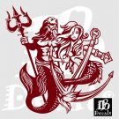 Mermaid Girl Poseidon Neptune Aqua Man Car Boat Truck Window Vinyl Decal Sticker