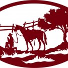 Cowboy Horse Fence Tree Cross Christian Western Car Truck Window Vinyl Decal