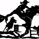 Cowgirl Barrel Racer Horse Saddle Rodeo Racing Window Vinyl Decal Sticker