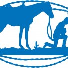 Cowboy Horse Barbed Wire Cross Christian Western Car Truck Window Vinyl Decal