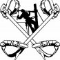 Lineman Electrician Wireman Climbing Hooks Car Truck Window Vinyl Decal Sticker