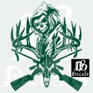 Deer Skull Hunting Gun Buck Grim Reaper Car Truck Window Vinyl Decal Sticker