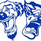 Happy Sad Clown Jester Joker Car Truck Window Laptop Vinyl Decal Sticker