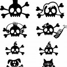 Skull Stick Figure Rocker Family Crossbones Truck Car Window Vinyl Decal Sticker