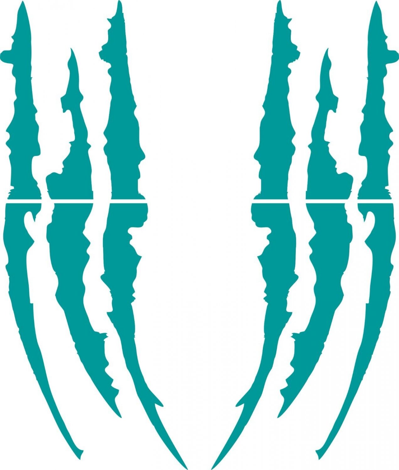 Headlight Scratch Monster Rip Tear  Claw Tribal Vinyl Decal Sticker