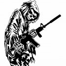 Grim Reaper Gun AR 15 Freedom Hunter USA Car Truck Window Vinyl Decal Sticker