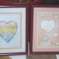 Set of collector's Flavia prints beautifully matted & framed in matching rich burgundy