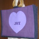 Joy in the HEART purple all natural jute Tote