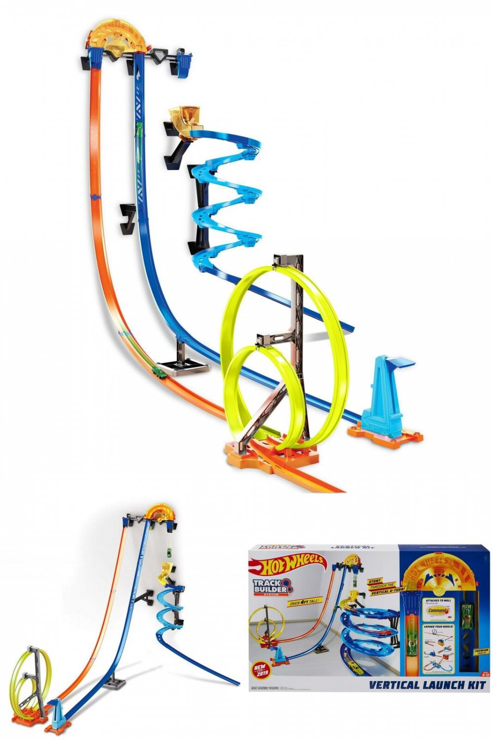 New Hot Wheels Track Builder Vertical Launch Kit with 3-Configurations