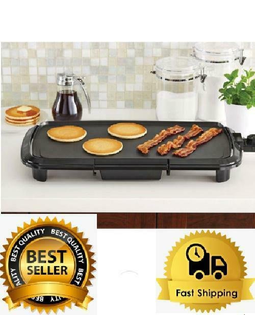 Dishwasher 20" Black Griddle Adjustable Temperature Control Non-stick coating