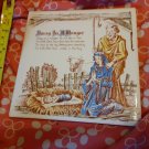 Vintage 1950's "Away In A Manger" Religious Art Tile Jesus Christ Christmas
