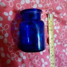 Vintage Cobalt Blue Glass Bottle Misprint (D&E overlap in MADE) "MAE In Taiwan"