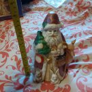 Porcelain Bisque Santa Music Box Figure w/ Deer Tree "Here Comes Santa" Musical