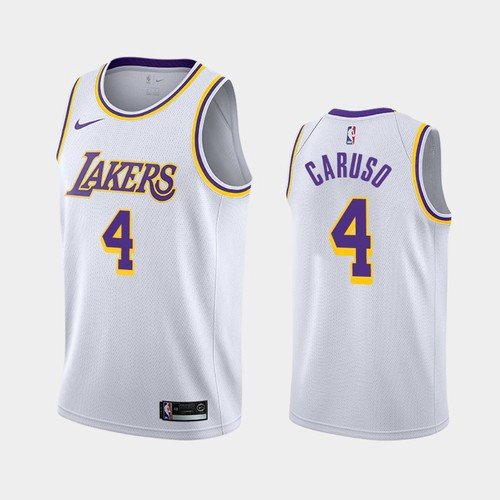 Men's Los Angeles Lakers #4 Alex Caruso White Association Jersey Men's Los Angeles Lakers #4 Alex Caruso White Association Jersey