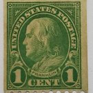 Benjamin Franklin 1 cent stamp Green.
