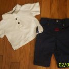 Handsome NN boys 0-3 mos George 2pc nautical outfit