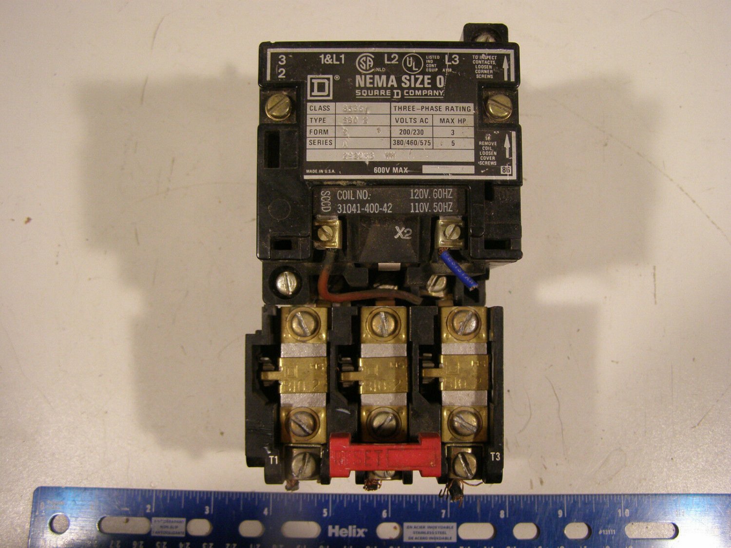 Square D NEMA 0 Motor Starter 3 Phase 120vac Coil 60 Day Warranty + Free Ship
