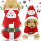 Xmas Santa Pet Cosplay Clothes Warm Coat Dog Cat Hoodie Puppy