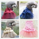 Cute Dog Tutu Dress Bow Lace Skirt For Puppy Dog and Cat Clothes Costume Wedding