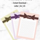 Printable Ribbon Memo in 3 Colors | Downloadable - Instant Download & Print