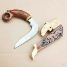Kerambit Minang/ West Sumatra, Pencak SIlat Knive, Indonesian Traditional Weapon, Tiger Carved