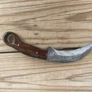Damascus steel hand made beautiful knife With wood handle and leather sheath MX15