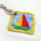 Sailboat Quilt Block Key Chain